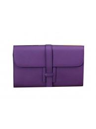 Imitation Hermes Jige Clutch Bag Calfskin Leather H8057 Purple Tl1458AI36