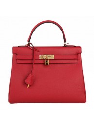 Imitation Hermes Kelly 32cm Shoulder Bag Burgundy Original Leather K32 Gold Tl1655QN34