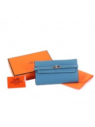 Imitation Hermes Kelly Bi-Fold Wallet A708 Blue Tl2325zn33