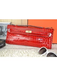 Imitation Hermes Kelly Clutch Bag Croco Leather K31 Red Tl1528RC38