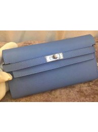Imitation Hermes Kelly Wallet Epsom Leather H009 Light Blue Tl2090EY79