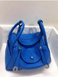 Imitation Hermes Lindy 30CM Original Leather Shoulder Bag HLD30 Blue Tl1253Ug88