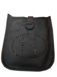 Imitation Hermes mini Evelyne Messenger Bag H1608S Black Tl1483Tm92