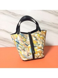 Imitation Hermes Picotin Lock 22cm Bags Litchi Leather HPT88 black Tl684Fo38