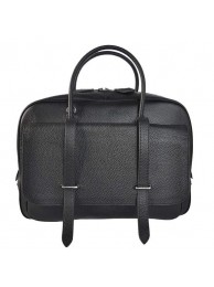 Imitation Hermes Steve 38CM Travel Bag Clemence Leather Black Tl1961sJ18