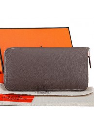 Imitation Hermes Zipper Wallet Original Leather A309 Dark Gray Tl2258RC38