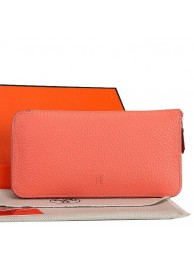 Imitation Hermes Zipper Wallet Original Leather A309 Dark Pink Tl2255SU34
