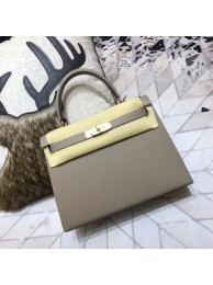 Imitation High Quality Hermes original Kelly Epsom Leather KL32 grey Tl693Bo39