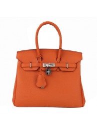 Imitation Top Hermes Birkin 25CM Tote Bags Orange Original Leather Gold Tl1662tr16