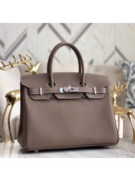 Imitation Top Hermes original Epsom Leather HB35O grey&silver Metal Tl567tr16