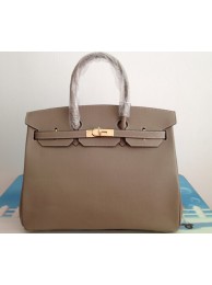 Knockoff Hermes Birkin 35CM Tote Bag Gray Clemence Leather H6089 Gold Tl1399vf92