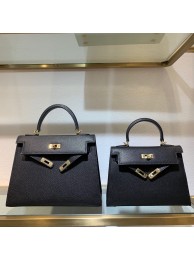 Knockoff Hermes Kelly 22cm 25cm Tote Bag Original Epsom Leather Bag KL22 KL25 Black Tl434eF76