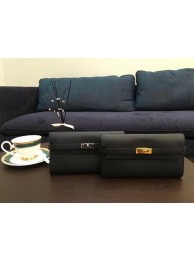 Knockoff Hermes Kelly Epsom Leather Wallet H4086 Black Tl2060Bt18