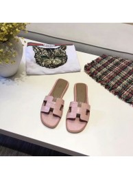 Knockoff Hermes lady leather fashion Slipper HO811HMJ pink Tl3354eF76