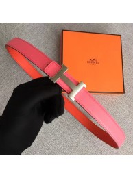 Knockoff Hermes original epsom leather belts wide 2.5CM 2714 rose Tl3553ch31