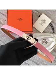 Knockoff Hermes original epsom leather Kelly belt H069854 pink silver plated metal Tl3518cS18