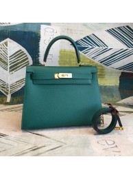 Knockoff Hermes original Kelly Epsom Leather KL32 green Tl616NL80