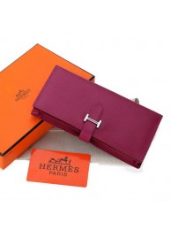 Knockoff High Quality Hermes Bearn Japonaise Bi-Fold Wallet Original Leather A208 Purple Tl2196FA65