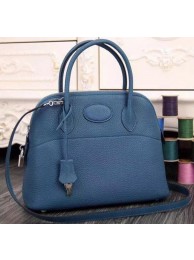 Luxury Hermes Bolide 37CM Calfskin Leather Tote Bag B1004 Blue Tl1073bE46