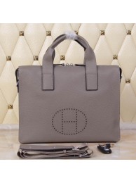 Luxury Hermes Briefcase Original Grainy Leather H8813T Grey Tl1291Px24