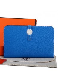 Luxury Hermes Dogon Combined Wallet A508 Blue Tl2269Lv15