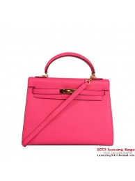 Luxury Hermes Kelly 32cm Top Handle Bag Plum Togo Leather Gold Tl1904Lv15