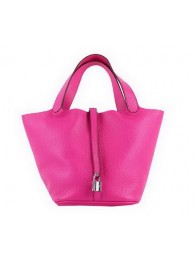 Luxury Hermes Picotin Lock MM Bags Clemence Leather H8616 Rose Tl1402QT69