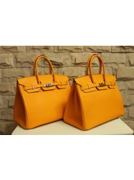 Luxury Replica Hermes Birkin 35CM Tote Bag Yellow Clemence Leather H6089 Gold/Silver Tl1400vv50