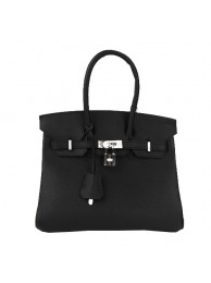 Quality Hermes Birkin 25CM Tote Bags Black Original Leather Silver Tl1660Vu63