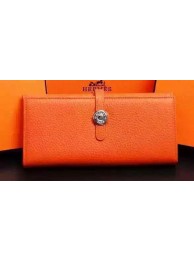 Replica AAA Hermes Dogon Original Leather Wallet H509 Orange Tl2085of41