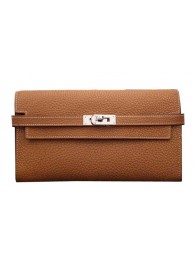 Replica Best Quality Hermes Kelly Wallet Togo Leather Bi-Fold Purse HA708W Wheat Tl2146Rf83