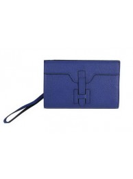 Replica Cheap Hermes Jige Clutch Bag Calfskin Leather HQ8059 Blue Tl1437Mq48