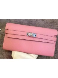Replica Cheap Hermes Kelly Wallet Epsom Leather H009 Pink Tl2096QC68