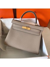 Replica Cheap Hermes original Togo leather kelly bag KL320 grey Tl707Mq48