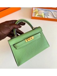 Replica Designer Hermes Kelly 19cm Shoulder Bags Epsom Leather KL19 Gold hardware Avocado Green Tl191Bb80
