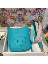 Replica Fashion Hermes Evelyne original togo leather mini Shoulder Bag H15698 Lake green Tl108HM85