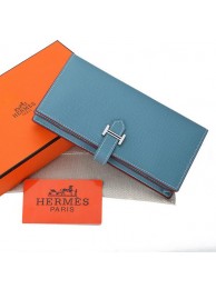Replica Hermes Bearn Japonaise Bi-Fold Wallet Original Leather A208 SkyBlue Tl2193Ix66