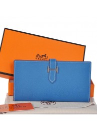 Replica Hermes Bearn Wallet Original Smooth Leather Blue Tl2288TN94