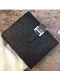 Replica Hermes Bi-Fold Wallet Togo Leather H512 Black Tl2072BB13