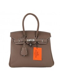 Replica Hermes Birkin 25CM Tote Bags Dark Grey Original Leather Silver Tl1658BJ25