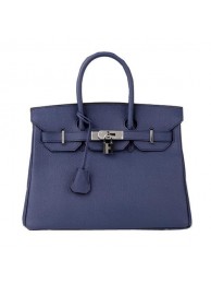 Replica Hermes Birkin 30CM Tote Bag RoyalBlue Original Leather H30 Silver Tl1664Yn66
