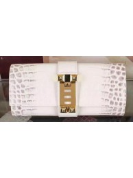 Replica Hermes Croco Leather Clutch H88017 OffWhite Tl1025aG44