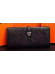 Replica Hermes Dogon Original Leather Wallet H509 Black Tl2083Hd81