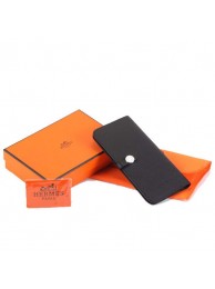 Replica Hermes Dogon Togo Leather Wallet Travel Case A808 Black Tl2323ui32