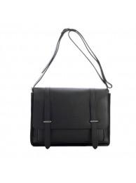 Replica Hermes Etriviere Messenger Bag Grainy Leather H1069 Black Tl1760HB48