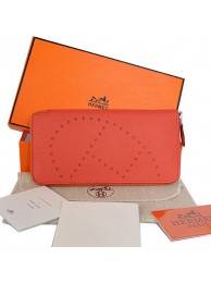 Replica Hermes Evelyn Long Wallet Zip Purse A808 Light Red Tl2303zR45