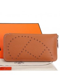 Replica Hermes Evelyn Long Zip Wallet A808 Camel Tl2262XB19