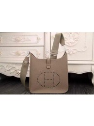 Replica Hermes Evelyne 28cm Messenger Bag Original Leather H1188 Grey Tl1304Jw87