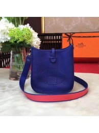 Replica Hermes Evelyne mini 17cm Messenger Bag Original Calf Leather H1187 Blue Tl820iu55