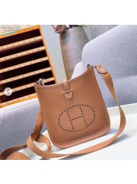 Replica Hermes Evelyne original togo leather mini Shoulder Bag H15698 Brown Tl467Xe44